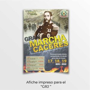 afiche impreso para la gran marcha de caceres