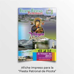 afiche impreso para las fiestas patronales de picota