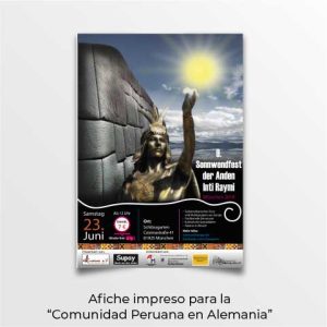 afiche impreso para la comunidad peruana en alemania