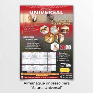 afiche impreso para un sauna