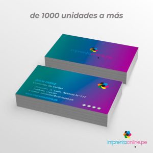 tarjetas personales matte extra grueso hotizontal 400 gramos